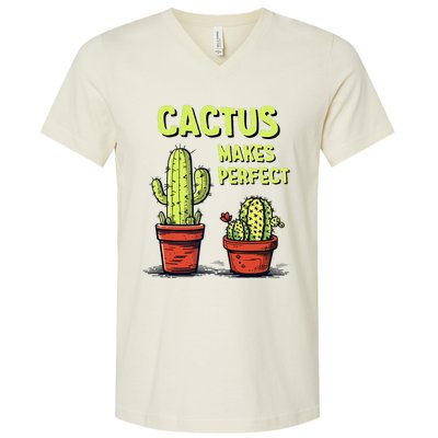 Cactus Makes Perfect For Succulent V-Neck T-Shirt