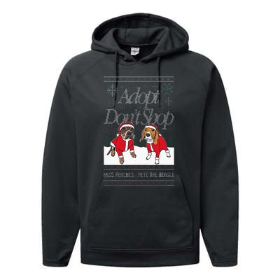 Christmas Miss Peaches & Pete The Beagle Performance Fleece Hoodie