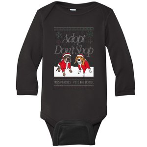 Christmas Miss Peaches & Pete The Beagle Baby Long Sleeve Bodysuit