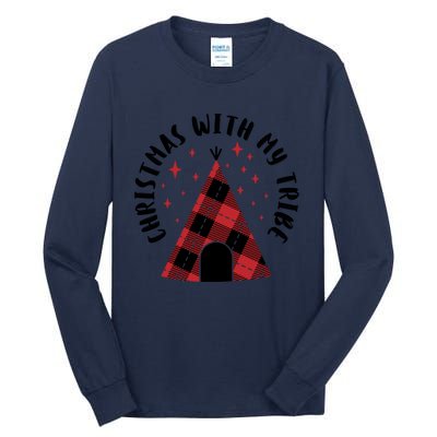 Cute Matching Plaid Family Christmas Tribe Pajamas Funny Gift Meaningful Gift Tall Long Sleeve T-Shirt