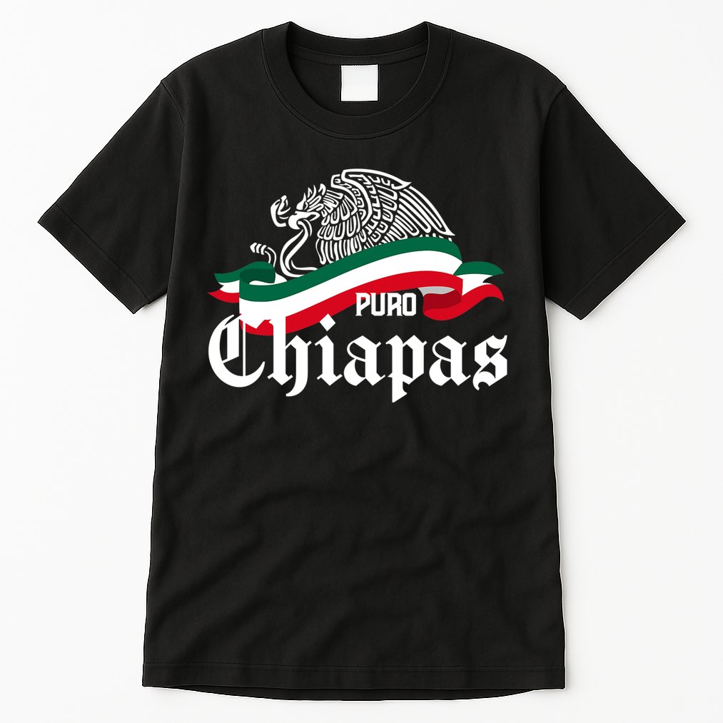 Chiapas Mexico Puro Chiapas Eagle Flag Tall T-Shirt