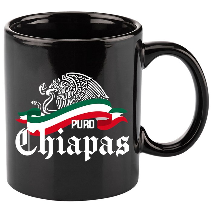 Chiapas Mexico Puro Chiapas Eagle Flag 11oz C Handle Ceramic Mug