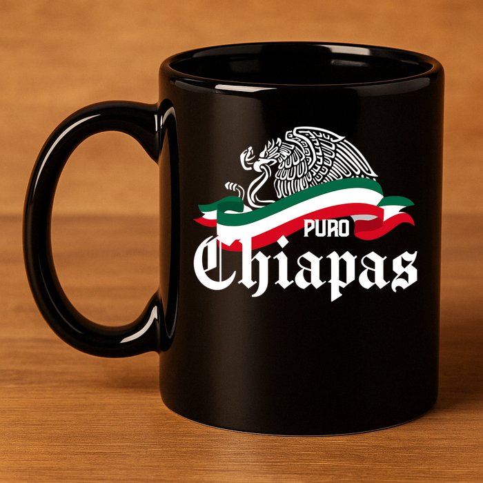 Chiapas Mexico Puro Chiapas Eagle Flag 11oz C Handle Ceramic Mug