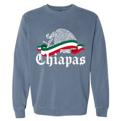 Chiapas Mexico Puro Chiapas Eagle Flag Garment-Dyed Sweatshirt