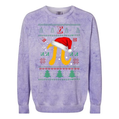 Christmas Math Pi Santa Hat Costume Xmas UGLY Teacher Gifts Colorblast Crewneck Sweatshirt