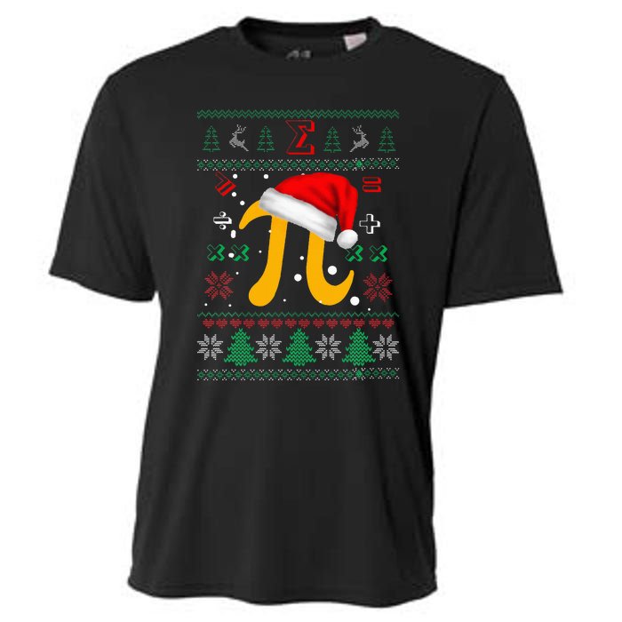 Christmas Math Pi Santa Hat Costume Xmas UGLY Teacher Gifts Cooling Performance Crew T-Shirt