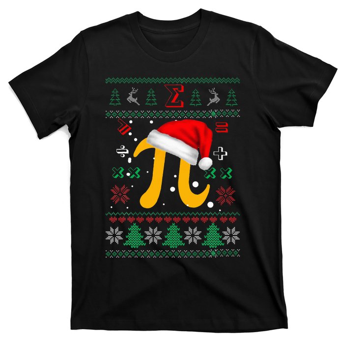 Christmas Math Pi Santa Hat Costume Xmas UGLY Teacher Gifts T-Shirt