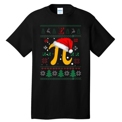 Christmas Math Pi Santa Hat Costume Xmas UGLY Teacher Gifts Tall T-Shirt