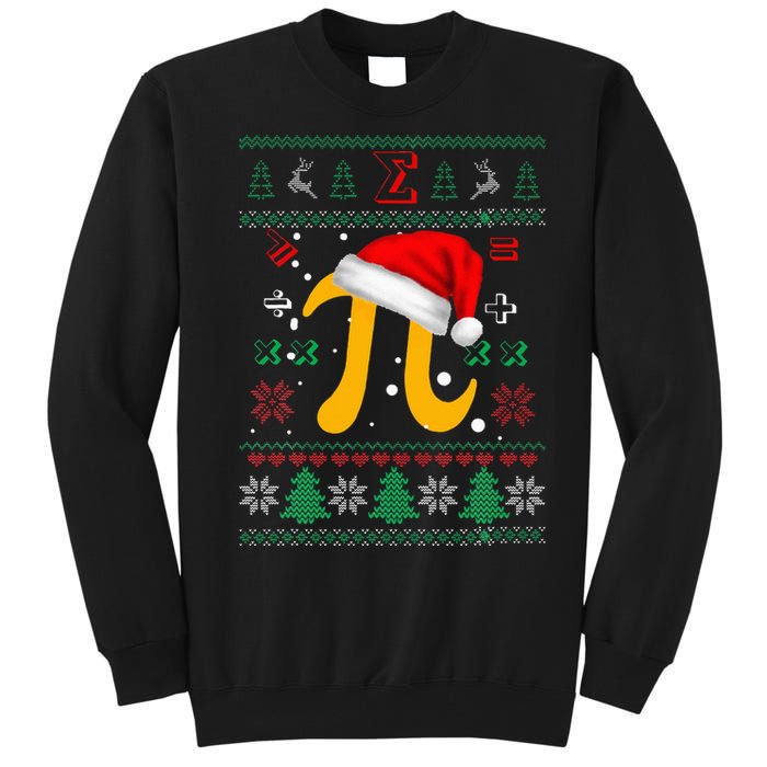 Christmas Math Pi Santa Hat Costume Xmas UGLY Teacher Gifts Tall Sweatshirt