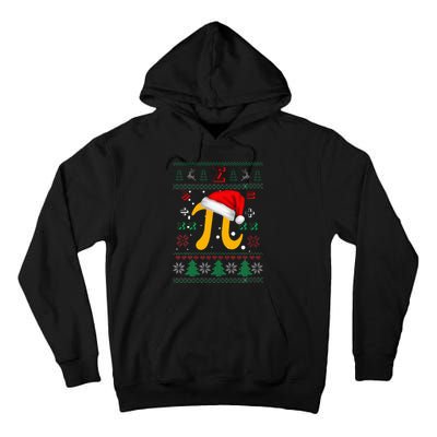 Christmas Math Pi Santa Hat Costume Xmas UGLY Teacher Gifts Tall Hoodie