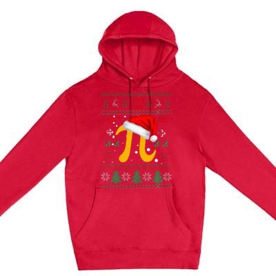 Christmas Math Pi Santa Hat Costume Xmas UGLY Teacher Gifts Premium Pullover Hoodie