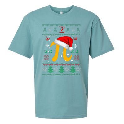 Christmas Math Pi Santa Hat Costume Xmas UGLY Teacher Gifts Sueded Cloud Jersey T-Shirt