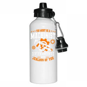 Cnc Machinist Profession Machine Tools Operator Machinery Cool Gift Aluminum Water Bottle