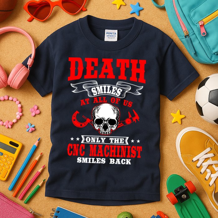 CNC Machinist Profession Machine Tools Operator Machinery Kids T-Shirt