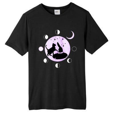 Cat Moon Phases Gift Black Cat Moon Funny Gift Witch Cute Gift Tall Fusion ChromaSoft Performance T-Shirt