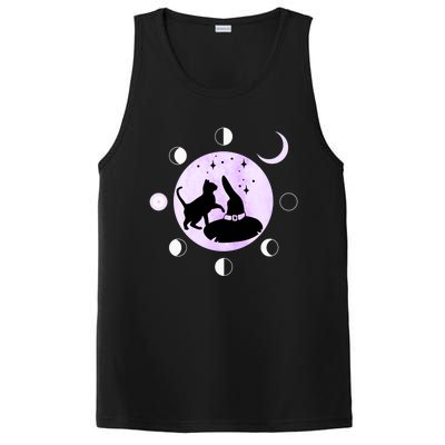 Cat Moon Phases Gift Black Cat Moon Funny Gift Witch Cute Gift PosiCharge Competitor Tank