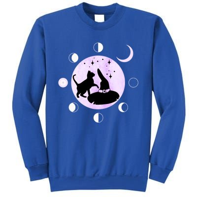 Cat Moon Phases Gift Black Cat Moon Funny Gift Witch Cute Gift Sweatshirt