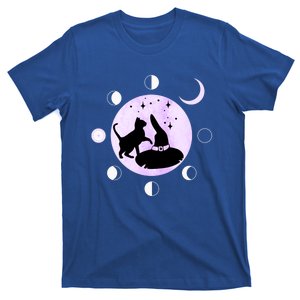 Cat Moon Phases Gift Black Cat Moon Funny Gift Witch Cute Gift T-Shirt