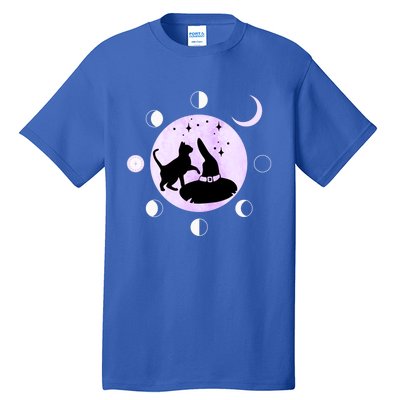 Cat Moon Phases Gift Black Cat Moon Funny Gift Witch Cute Gift Tall T-Shirt