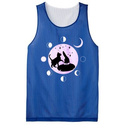 Cat Moon Phases Gift Black Cat Moon Funny Gift Witch Cute Gift Mesh Reversible Basketball Jersey Tank