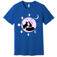 Cat Moon Phases Gift Black Cat Moon Funny Gift Witch Cute Gift Premium T-Shirt