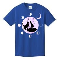 Cat Moon Phases Gift Black Cat Moon Funny Gift Witch Cute Gift Kids T-Shirt