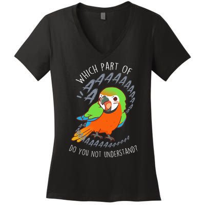 Catalina Macaw Parrot Aaa Funny Cute Pet Hybrid Bird Mom Dad Women's V-Neck T-Shirt