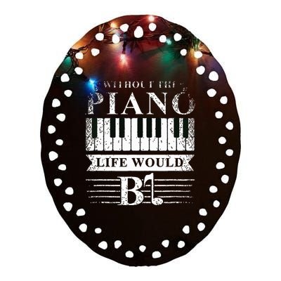 Classical Music Piano Player Gift Piano Ceramic Oval Ornament