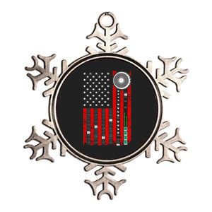 Cool Music Producer For Women American Flag Patriotic Dj Metallic Star Ornament