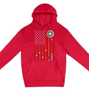 Cool Music Producer For Women American Flag Patriotic Dj Premium Pullover Hoodie