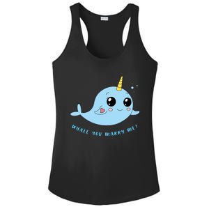 Cute Marriage Proposal Whale You Marry Me? Ladies PosiCharge Competitor Racerback Tank