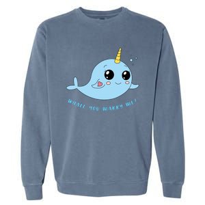 Cute Marriage Proposal Whale You Marry Me? Garment-Dyed Sweatshirt