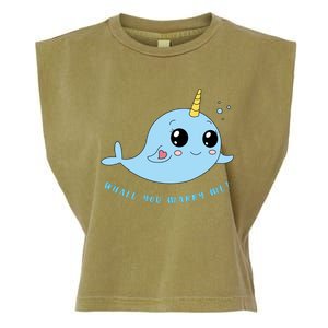 Cute Marriage Proposal Whale You Marry Me? Garment-Dyed Women's Muscle Tee