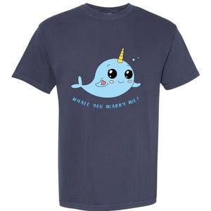 Cute Marriage Proposal Whale You Marry Me? Garment-Dyed Heavyweight T-Shirt