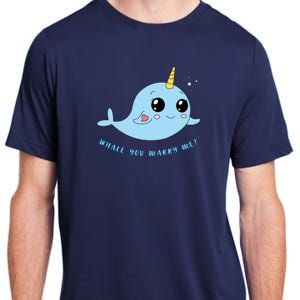 Cute Marriage Proposal Whale You Marry Me? Adult ChromaSoft Performance T-Shirt