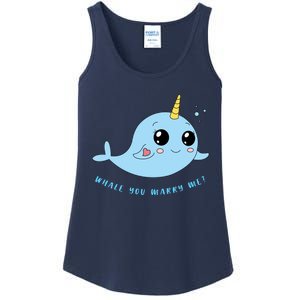 Cute Marriage Proposal Whale You Marry Me? Ladies Essential Tank