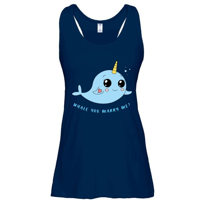 Cute Marriage Proposal Whale You Marry Me? Ladies Essential Flowy Tank