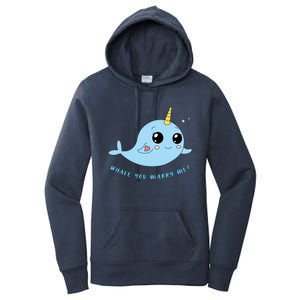 Cute Marriage Proposal Whale You Marry Me? Women's Pullover Hoodie