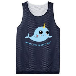 Cute Marriage Proposal Whale You Marry Me? Mesh Reversible Basketball Jersey Tank