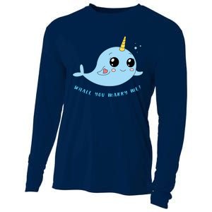 Cute Marriage Proposal Whale You Marry Me? Cooling Performance Long Sleeve Crew