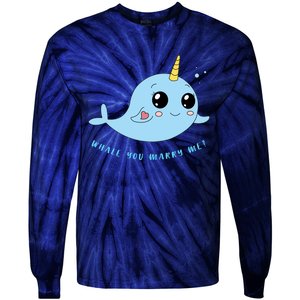 Cute Marriage Proposal Whale You Marry Me? Tie-Dye Long Sleeve Shirt