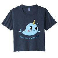 Cute Marriage Proposal Whale You Marry Me? Women's Crop Top Tee