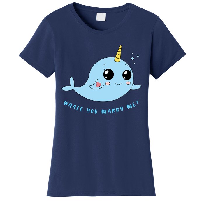 Cute Marriage Proposal Whale You Marry Me? Women's T-Shirt