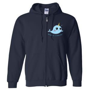 Cute Marriage Proposal Whale You Marry Me? Full Zip Hoodie