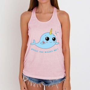 Cute Marriage Proposal Whale You Marry Me? Women's Knotted Racerback Tank