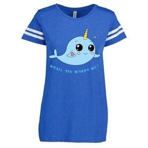 Cute Marriage Proposal Whale You Marry Me? Enza Ladies Jersey Football T-Shirt