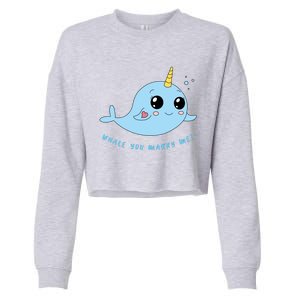 Cute Marriage Proposal Whale You Marry Me? Cropped Pullover Crew