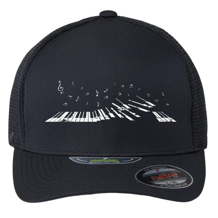 Classical Music Piano Player Gift Music Notes Piano Flexfit Unipanel Trucker Cap