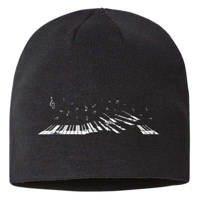 Classical Music Piano Player Gift Music Notes Piano Sustainable Beanie