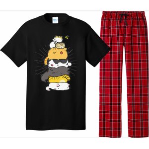 Cats Meowtain Pile Cat Anime Kawaii Kitten Lover Funny Gift Pajama Set